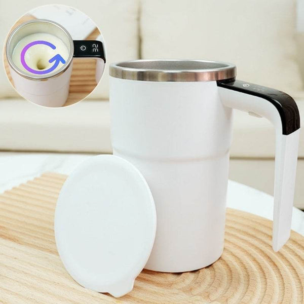Electric Coffee Mug USB Rechargeable Automatic Magnetic Cup IP67 Waterproof Food-Safe Stainless Steel For Juice Tea Milksha Kitchen Gadgets - Gadget Aliens 