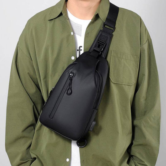 Black Sling Crossbody Backpack Shoulder Bag For Men Chest Bag - Gadget Aliens 