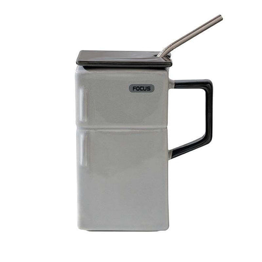 Creative Retro Refrigerator Lid Straw Ceramic Cup Kitchen Gadgets - Gadget Aliens 