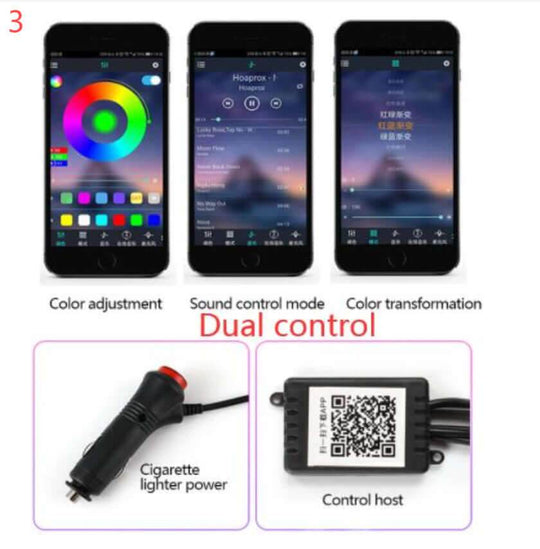Car Fiber Optic Ambient Light Modified Car Interior Cool Light APP Rhythm Light - Gadget Aliens 