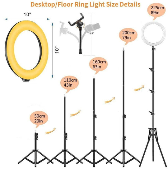 Ring Mobile Phone Holder Bracket Tripod Round Fill Light 3 Colors - Gadget Aliens