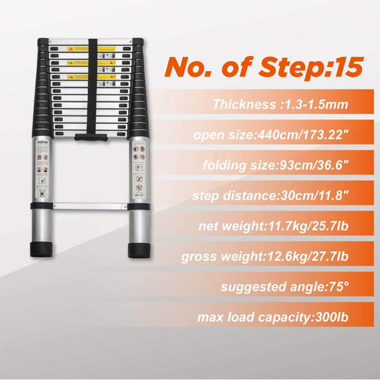 Aluminum Telescoping Ladder For Outdoor Work - Gadget Aliens 