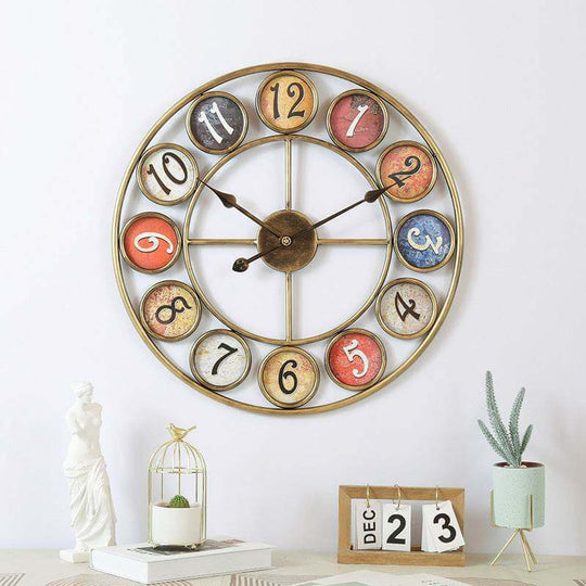 Vintage Digital Clocks And Watches, Iron Art Circular Creativity - Gadget Aliens