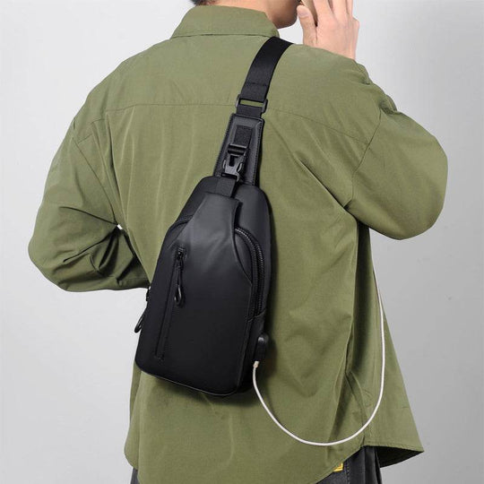 Black Sling Crossbody Backpack Shoulder Bag For Men Chest Bag - Gadget Aliens 