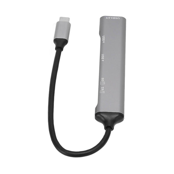 USB C Hub 5 in 1 Plug and Play Type C Hub Metal Electronics Type C Docking Station USB C Adapter for Windows for Linux Black - Gadget Aliens