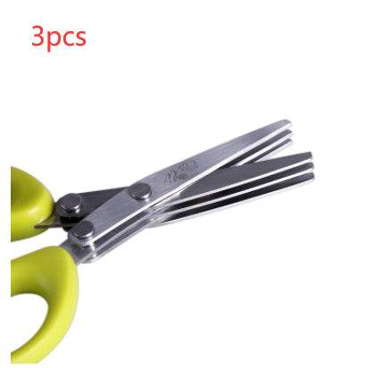Multifunctional Multi-layer Green Onion Scissors Stainless Steel Onion Cutting Knife Herb Seaweed Spice Scissors Kitchen Scissor Kitchen Gadgets - Gadget Aliens 