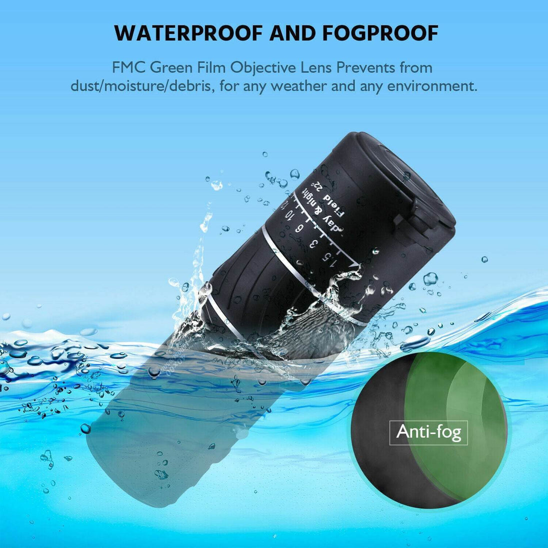 40x60 Day Night Vision HD Optical Monocular Hunting Camping Handheld Telescope Life Waterproof, Anti-Fog Monocular Suitable For Observing Nature Animals - Gadget Aliens