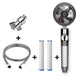 Propeller Driven Shower Head With Stop Button And Cotton Filter Turbocharged High Pressure Handheld Shower Nozzle - Gadget Aliens 
