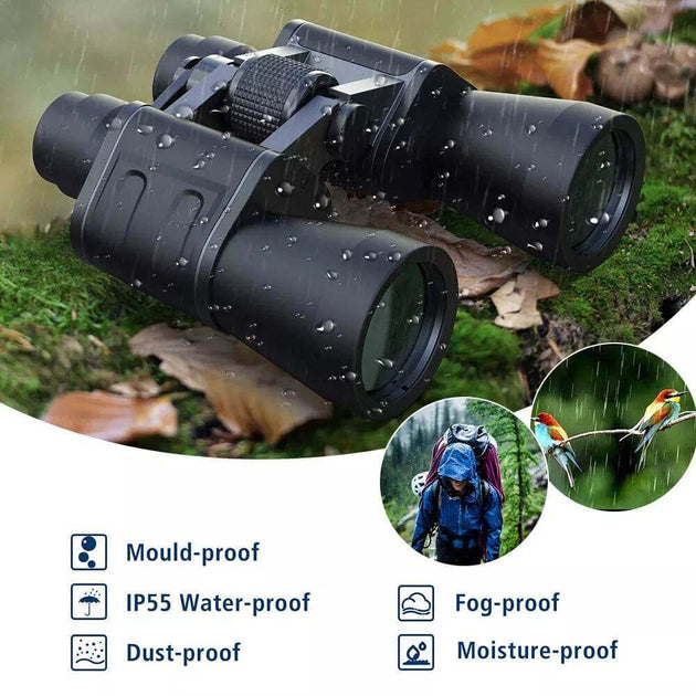 180x100 High Power Military Binoculars Day Night Vision Compact Waterproof Binoculars For Bird Watching Hunting Travel Football Games Stargazing With Carrying Case And Strap - Gadget Aliens