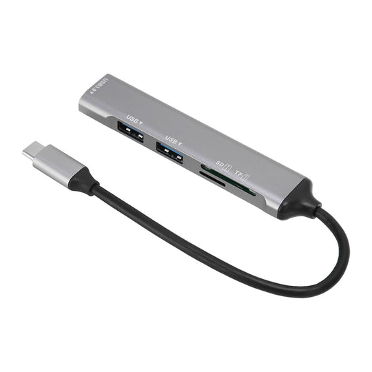 USB C Hub 5 in 1 Plug and Play Type C Hub Metal Electronics Type C Docking Station USB C Adapter for Windows for Linux Black - Gadget Aliens