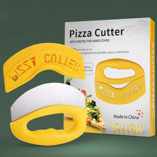 Stainless Steel Pizza Cutter With Protective Cover Kitchen Gadgets - Gadget Aliens
