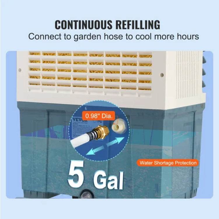 VEVOR Evaporative Air Cooler – 3-speed oscillating swamp cooler for indoor use - Gadget Aliens 