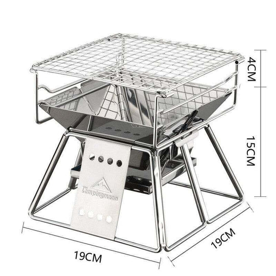 Portable Stainless Steel BBQ Grill Non-stick Surface Folding Barbecue Grill Outdoor Camping Picnic Tool - Gadget Aliens 