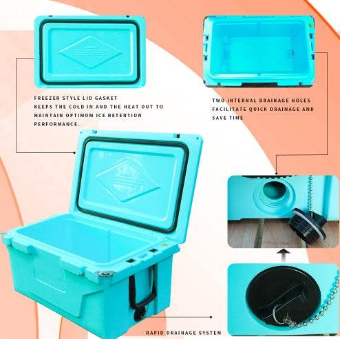 Trending Blue Color 65QT Outdoor Cooler Fish Ice Chest Box Popular Camping Cooler Box - Gadget Aliens 