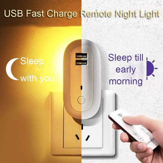 USB Remote Control Wall Lamp Timing Dimming Night Light Simple Bedroom Living Room Corridor LED Wall Lamp Socket - Gadget Aliens 