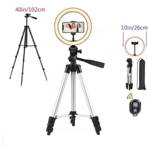 Ring Mobile Phone Holder Bracket Tripod Round Fill Light 3 Colors - Gadget Aliens