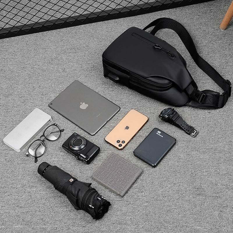 Black Sling Crossbody Backpack Shoulder Bag For Men Chest Bag - Gadget Aliens