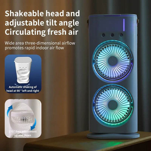 Double-ended Spray Humidifier Air Conditioner Hydrocooling Portable Air Cooler - Gadget Aliens