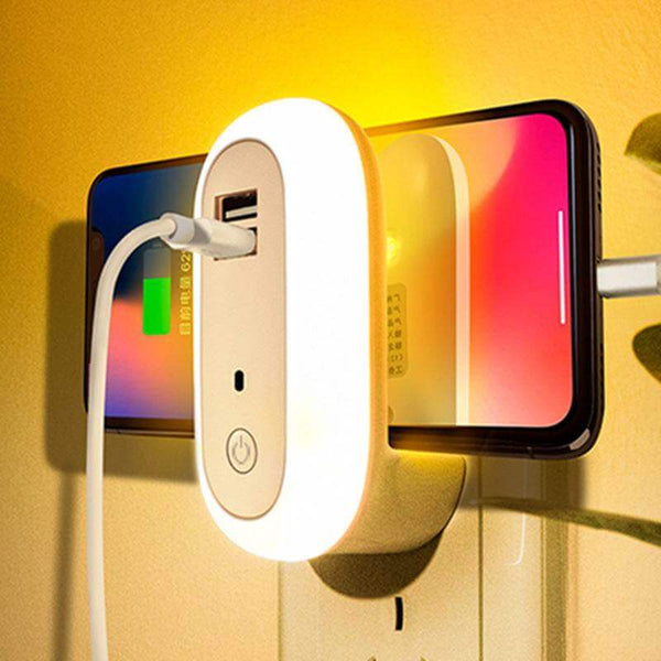 USB Remote Control Wall Lamp Timing Dimming Night Light Simple Bedroom Living Room Corridor LED Wall Lamp Socket - Gadget Aliens