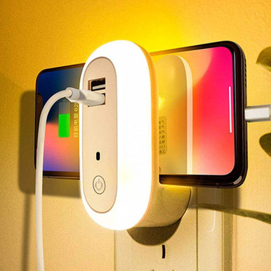 USB Remote Control Wall Lamp Timing Dimming Night Light Simple Bedroom Living Room Corridor LED Wall Lamp Socket - Gadget Aliens 